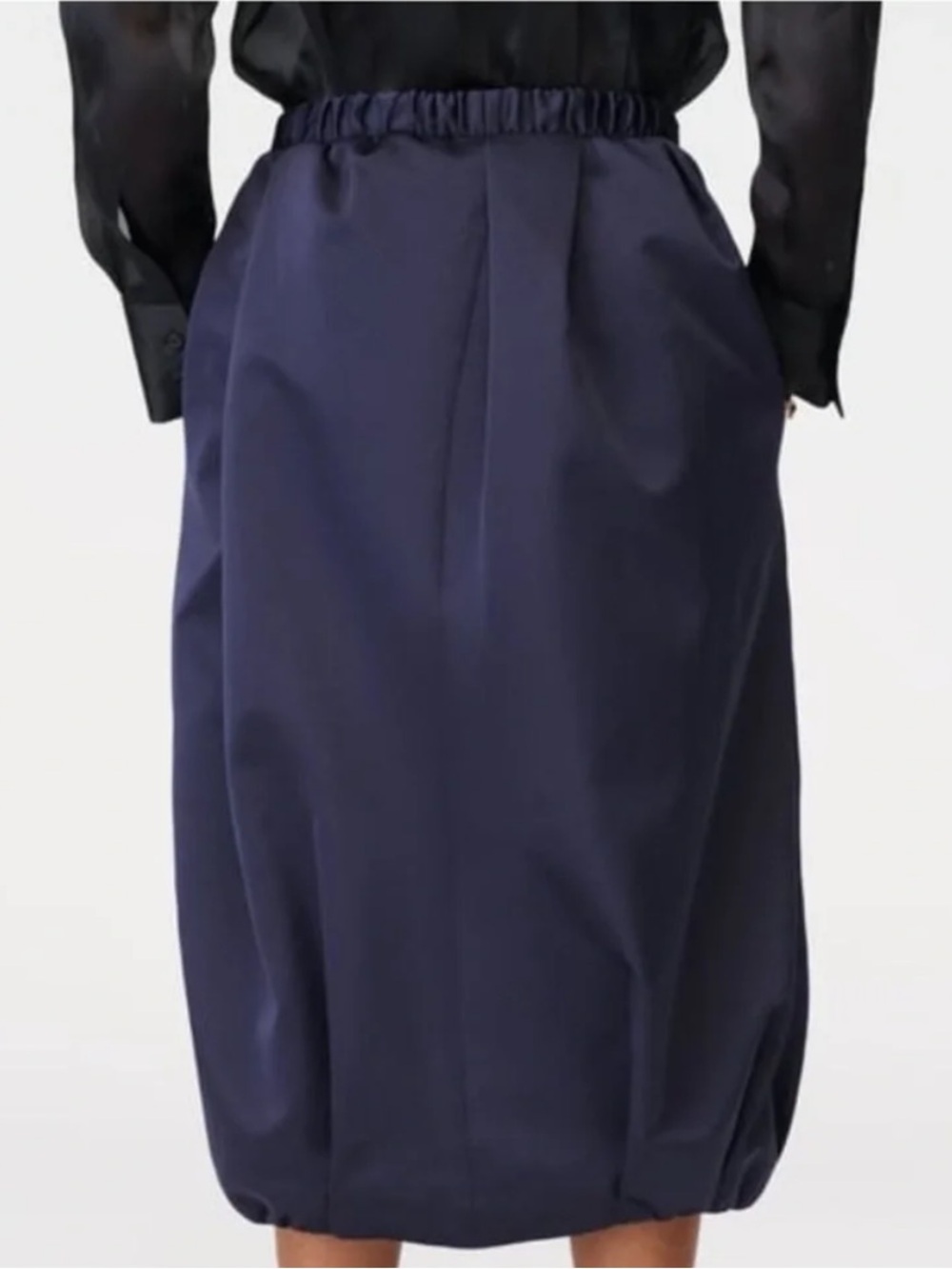 Zara Collection 14 A/W 2023 Taffeta Women's Navy Blue Balloon Midi Skirt, L - Picture 5 of 16